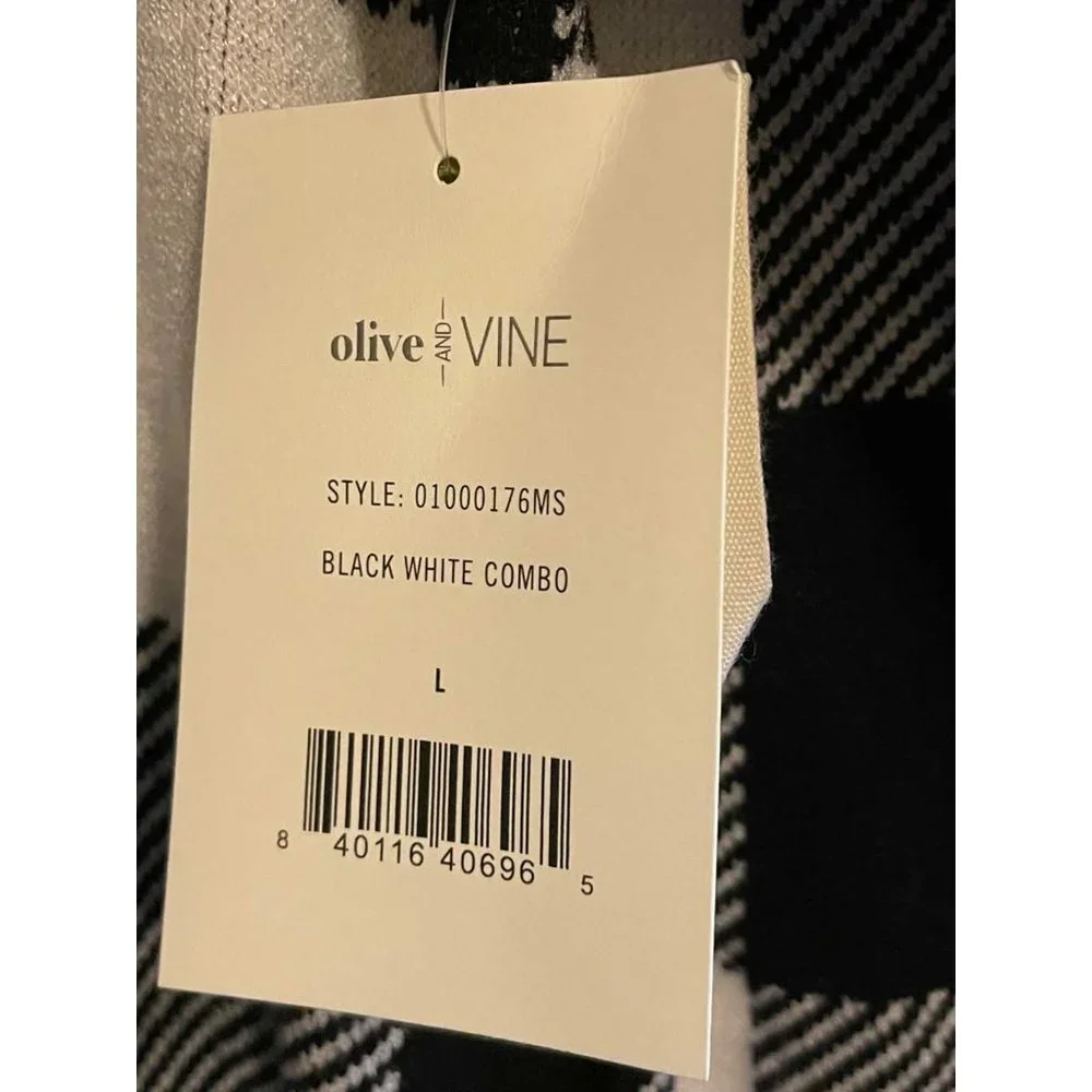 Olive & Vine Jacquard Buffalo Checkered Sweater (555)LARGE - Picture 3 of 4